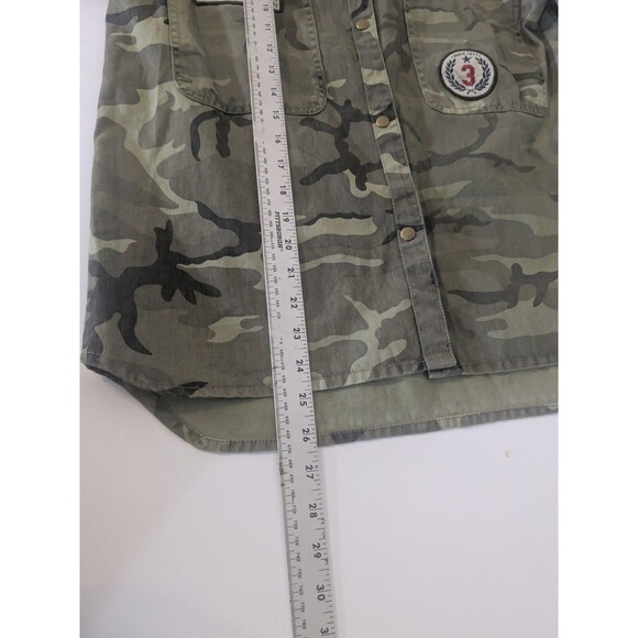 Zara Trafaluc Camo Military Style Long Sleeve Button Up 100% Cotton Size medium - Picture 7 of 8